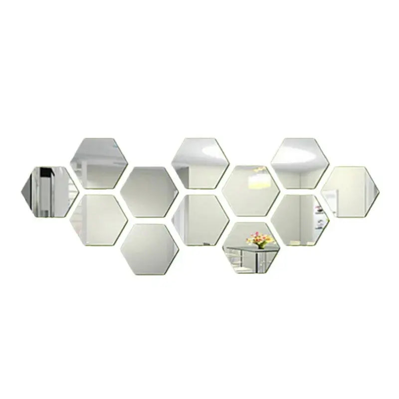 3D Mirror Wall Sticker Hexagon Home Decor Art Wall