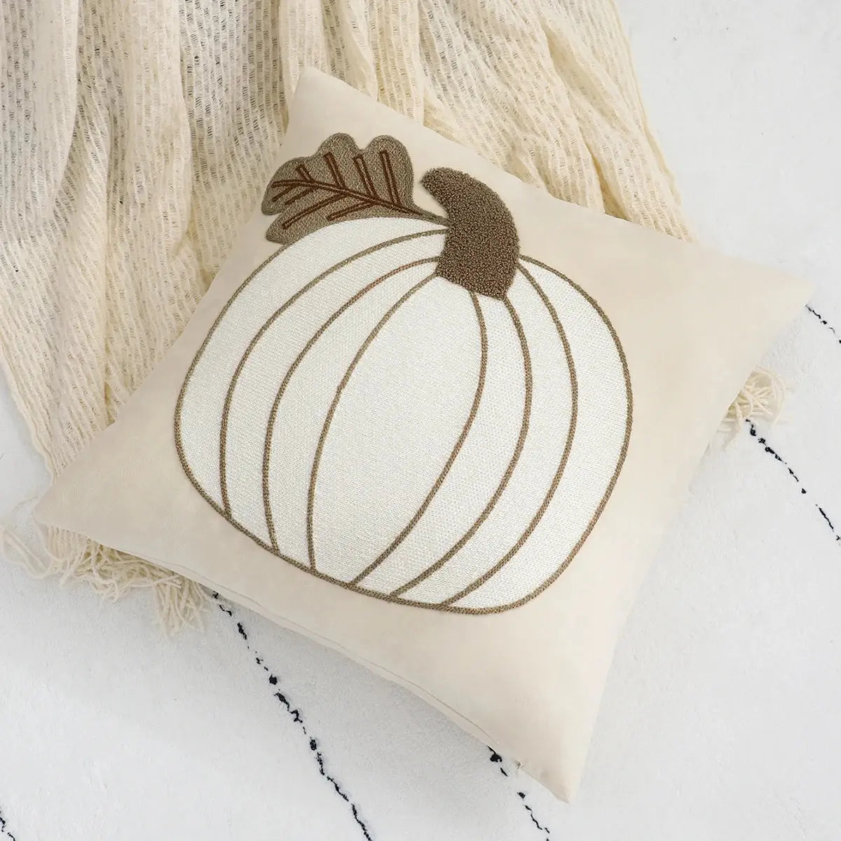 1Pc Pumpkin Throw Pillow Cover Geometric Design Luxe & Homey