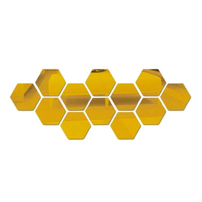 3D Mirror Wall Sticker Hexagon Home Decor Art Wall 