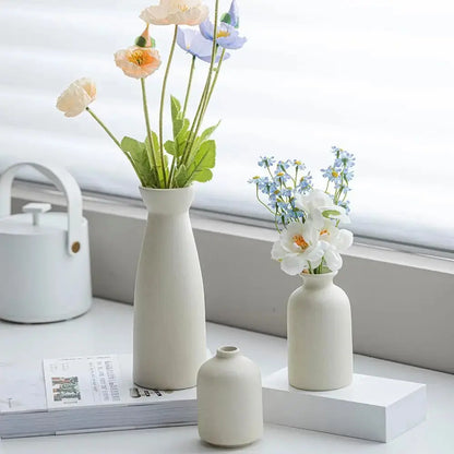 Ceramic 3 Set Small Flower Vases for Home Decor 