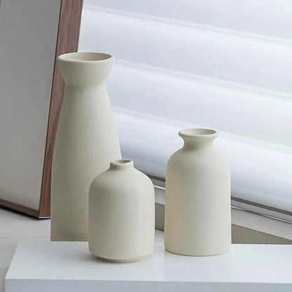 Ceramic 3 Set Small Flower Vases for Home Decor 