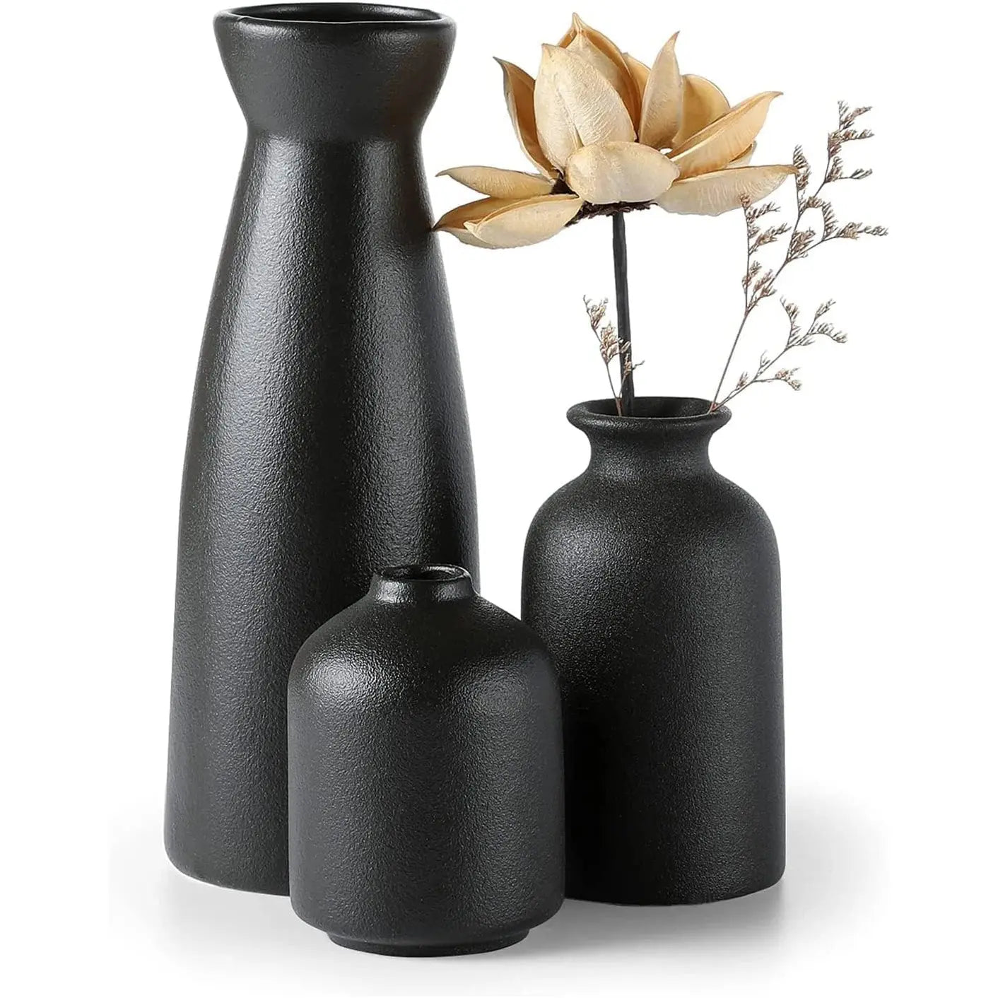 Ceramic 3 Set Small Flower Vases for Home Decor 