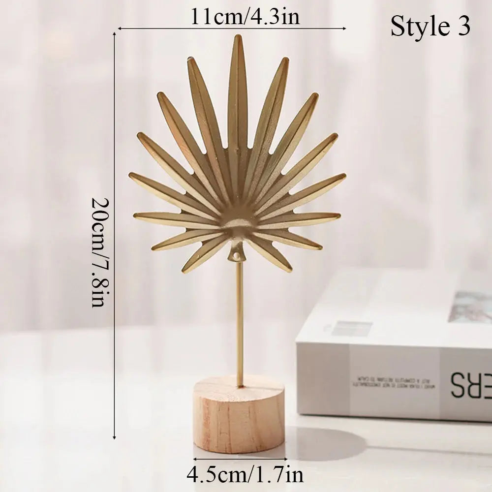 Gold Ginkgo Leaf Crafts Leaves Sculpture Luxury Living Room Decor 
