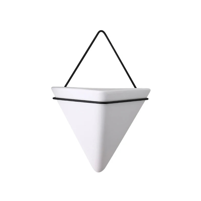 Wall Mounted Triangle Plant Flower Pot Nordic Ceramic 