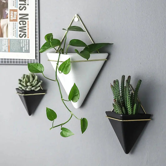 Wall Mounted Triangle Plant Flower Pot Nordic Ceramic 