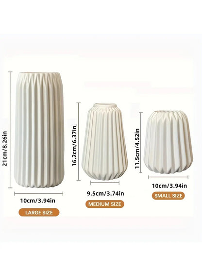 White Ceramic Vase For Modern Minimalism Home Decor 